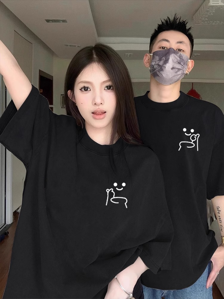 2024新款高級感早春不一樣情侶裝潮牌夏裝t恤短袖超火純棉女衣服