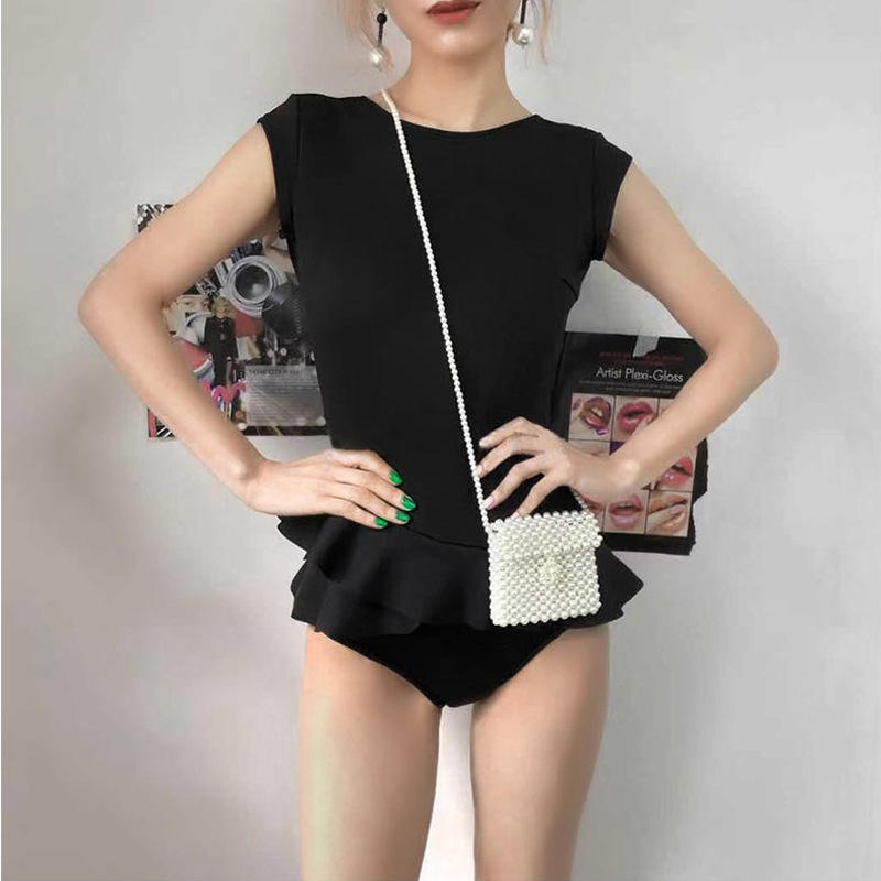 韓版泳衣女2024新款韓國露背性感遮肚顯瘦三角連體泡溫泉度假泳裝