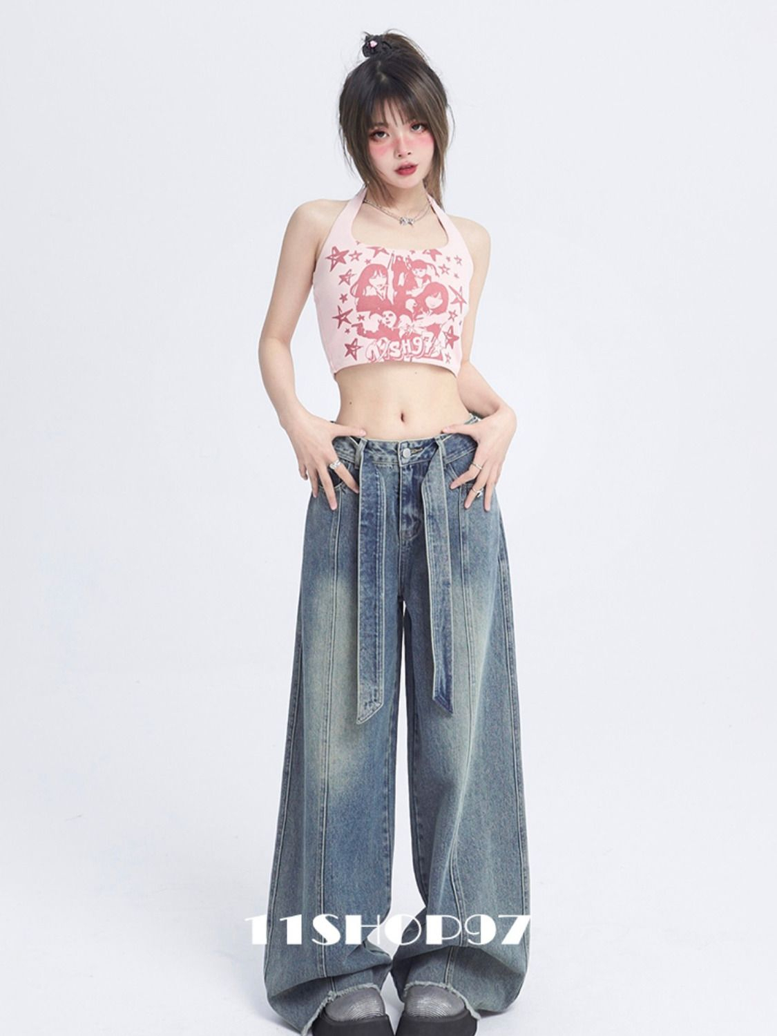 新款韓版粉色吊帶背心女夏季辣妹性感修身顯瘦掛脖短款百搭上衣