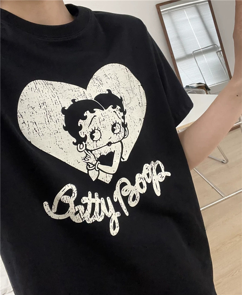 官圖 重磅/精梳純棉 後包領 有縫邊 S-XXXL 夏裝短袖T恤女