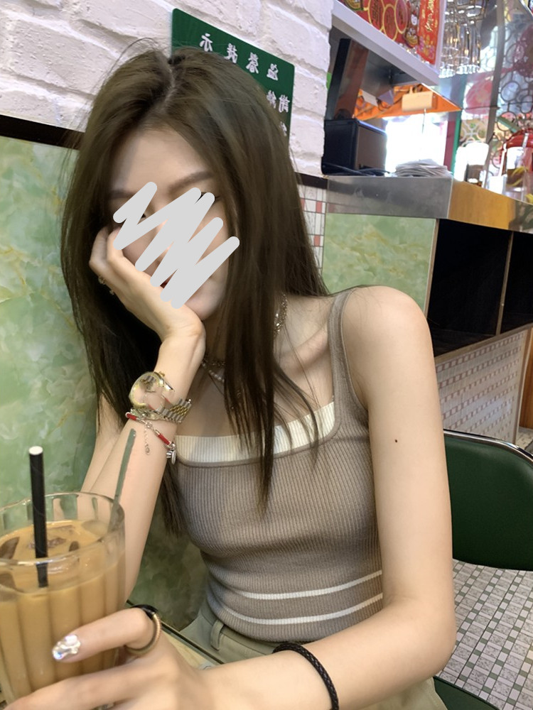 太好穿了 清爽天絲羊毛假兩件彈彈針織背心女春內搭上衣