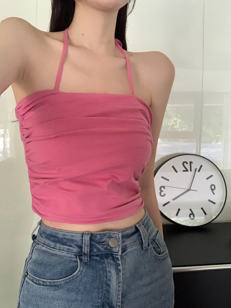 甜辣露背美背掛脖吊帶背心女夏季新款設計感別致獨特外穿辣妹上衣