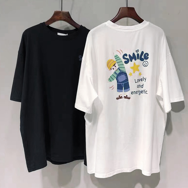 官圖220克/精梳純棉後包領有縫邊S-XXXL夏裝短袖T恤女