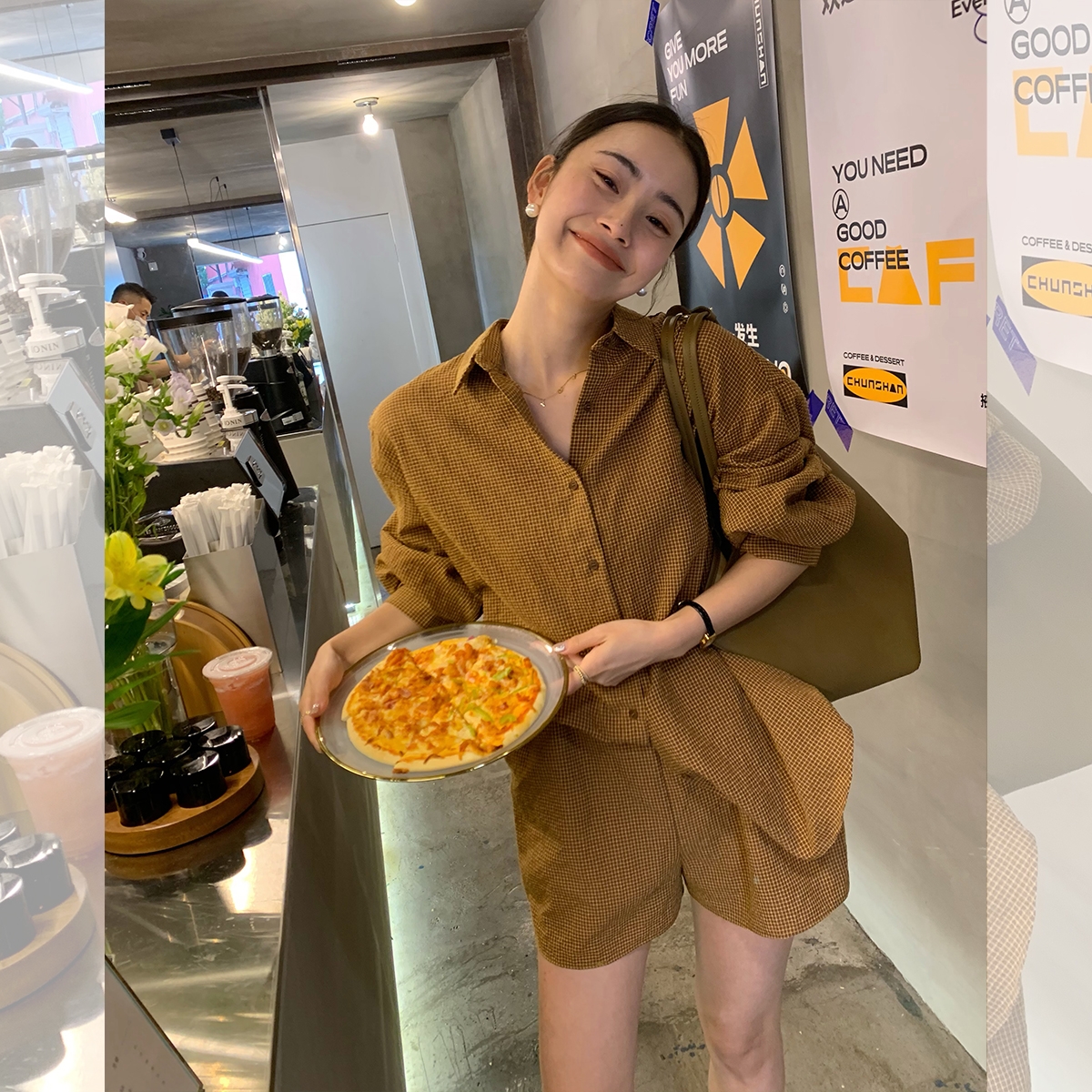 LICKYSENIOR Casual Set 夏日份洋氣泡泡棉套裝女時髦洋氣兩件套