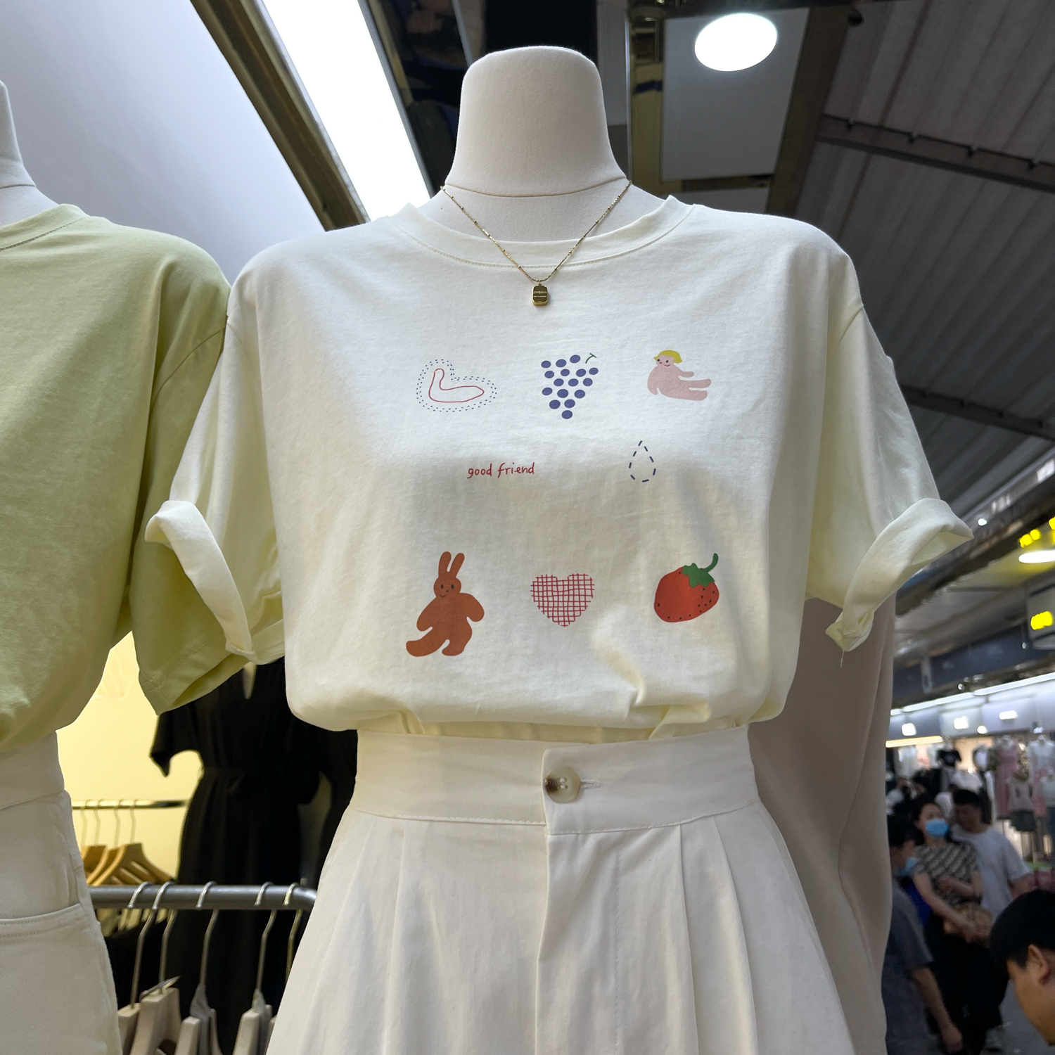 官圖 重磅/精梳純棉 後包領 有縫邊 S-XXXL 夏裝短袖T恤女