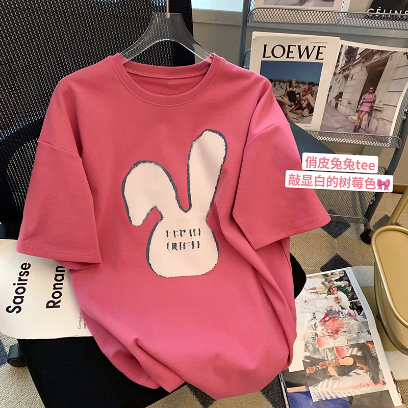 官圖220克/精梳純棉後包領有縫邊S-XXXL夏裝短袖T恤女