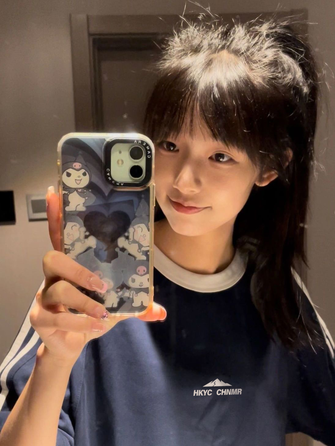 國潮牌撞色三條槓短袖t恤女夏季設計感小眾純棉寬鬆慵懶圓領上衣