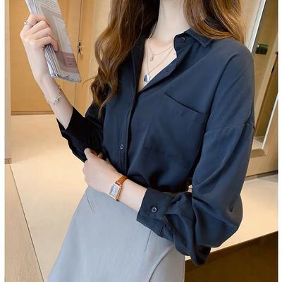 女襯衫2024春秋款新款韓版寬鬆設計感小眾上衣長袖白色打底襯衣