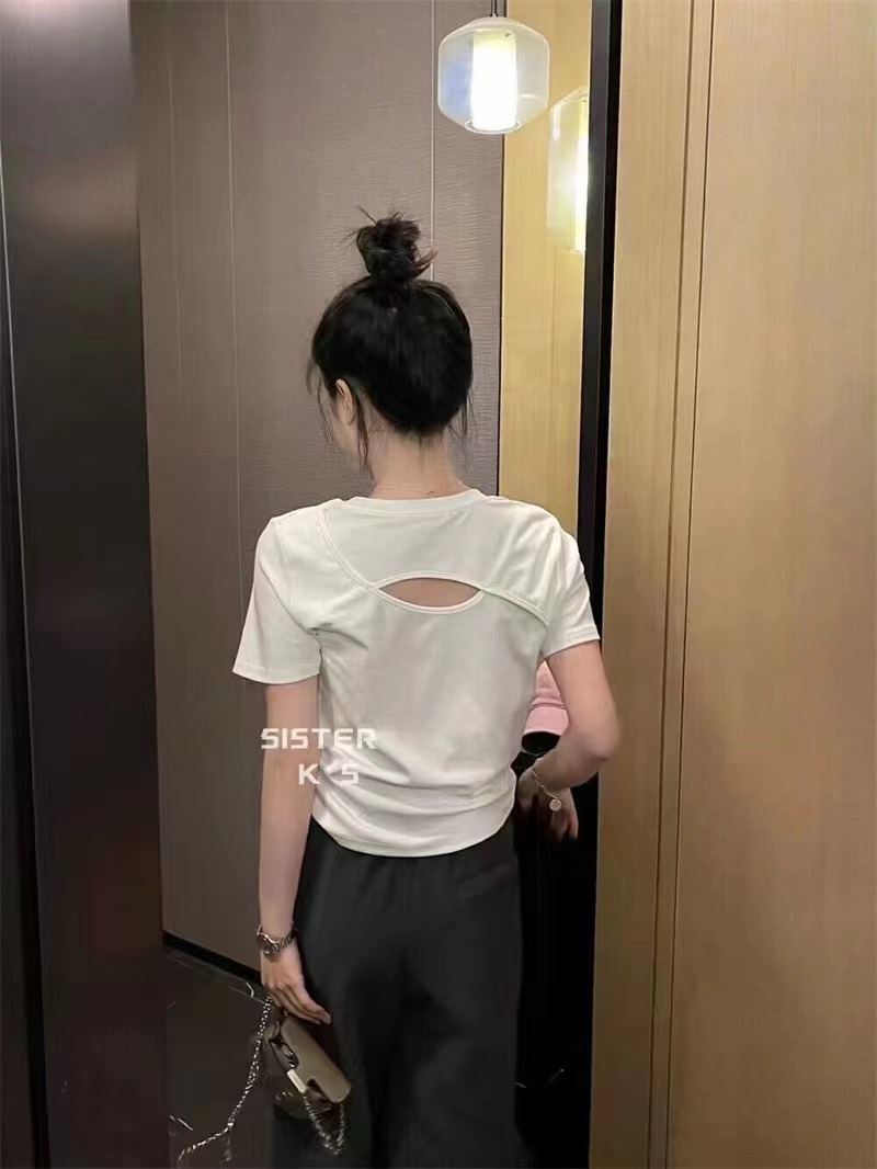 鏤空短袖T恤女夏季韓版新款小心機修身顯瘦體恤上衣ins