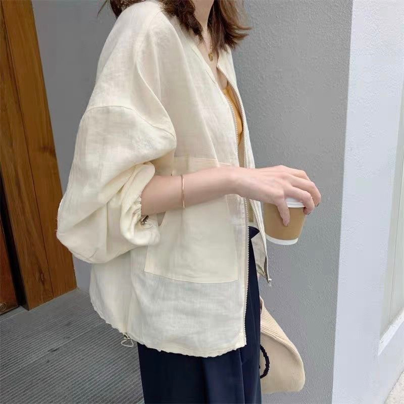 2024新春防曬衣女新款防紫外線長袖輕薄透氣寬鬆韓版連帽防曬服