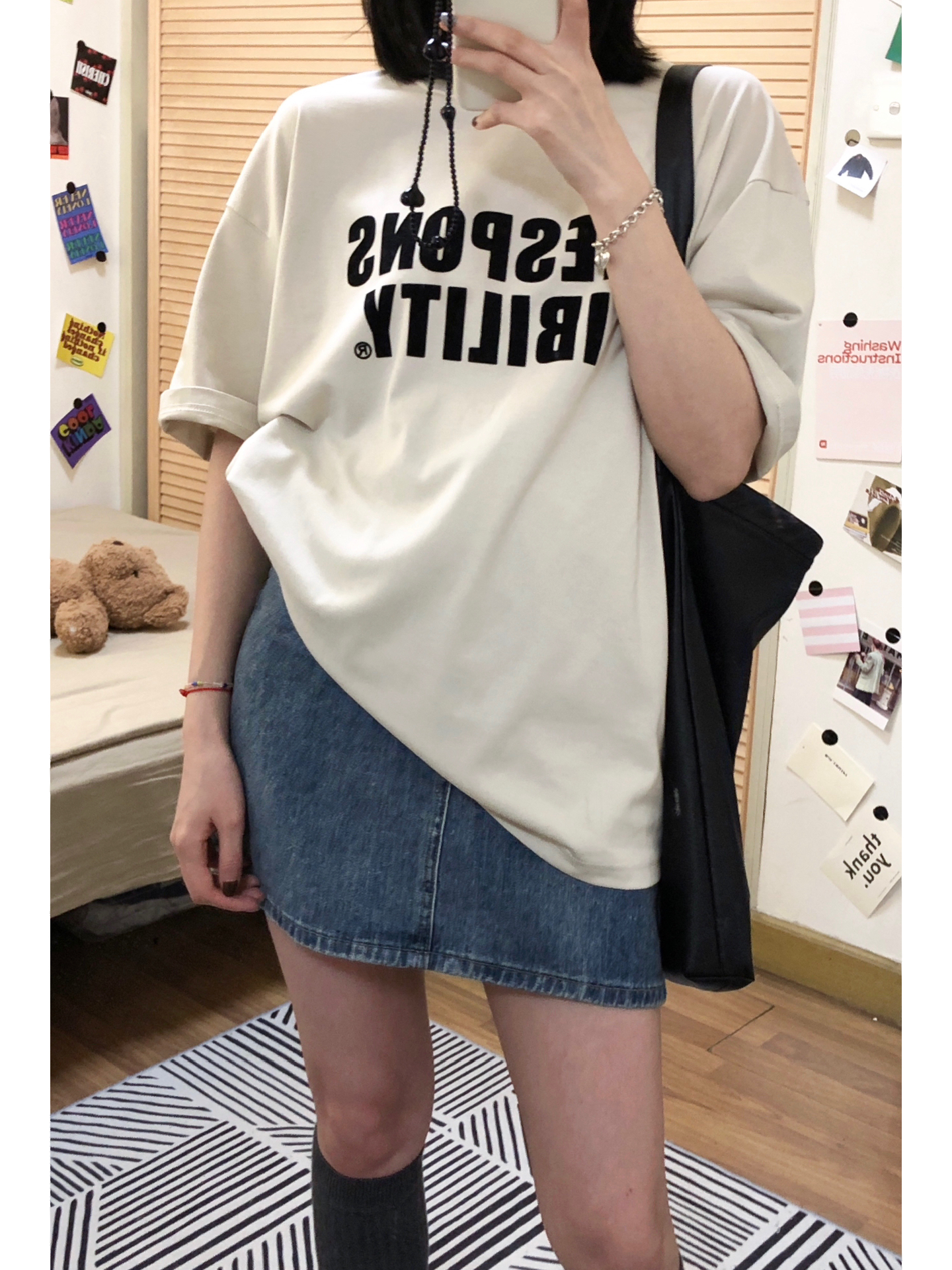 Official photo Heavy/combed cotton Back collar Seamed S-XXXL Summer short-sleeved T-shirt for women