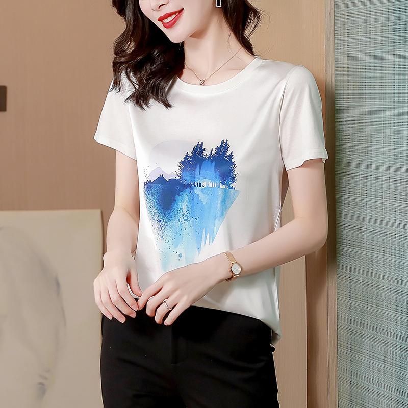 實拍短袖t恤女裝夏裝2024年新款韓版寬鬆薄款上衣服純棉ins潮超火