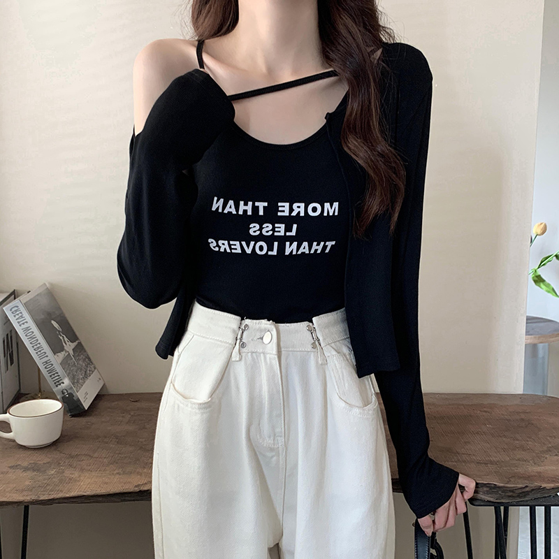 四色 早秋季新款俏皮活潑穿搭少女感兩件套胖mm甜酷遮肉顯瘦套裝
