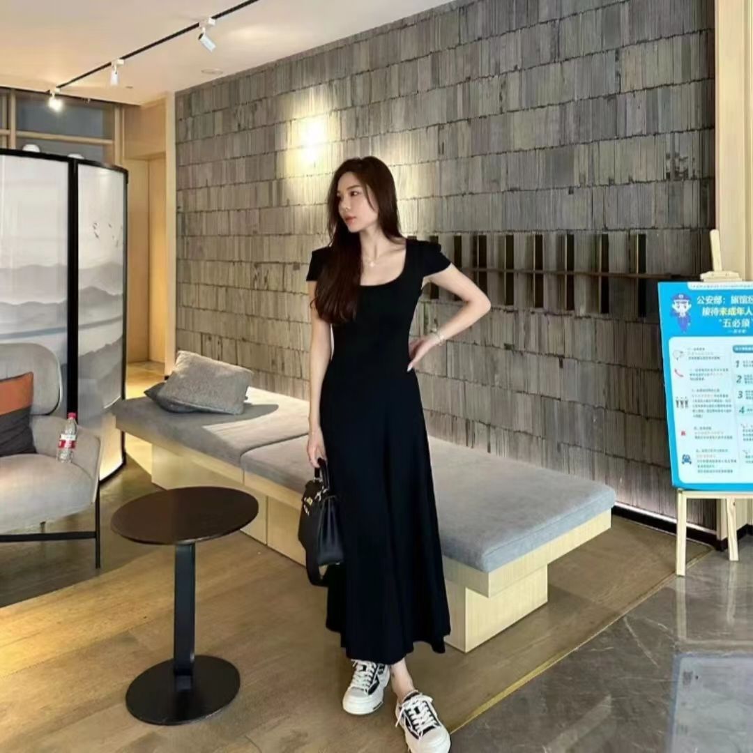 韓版顯瘦長款連衣裙