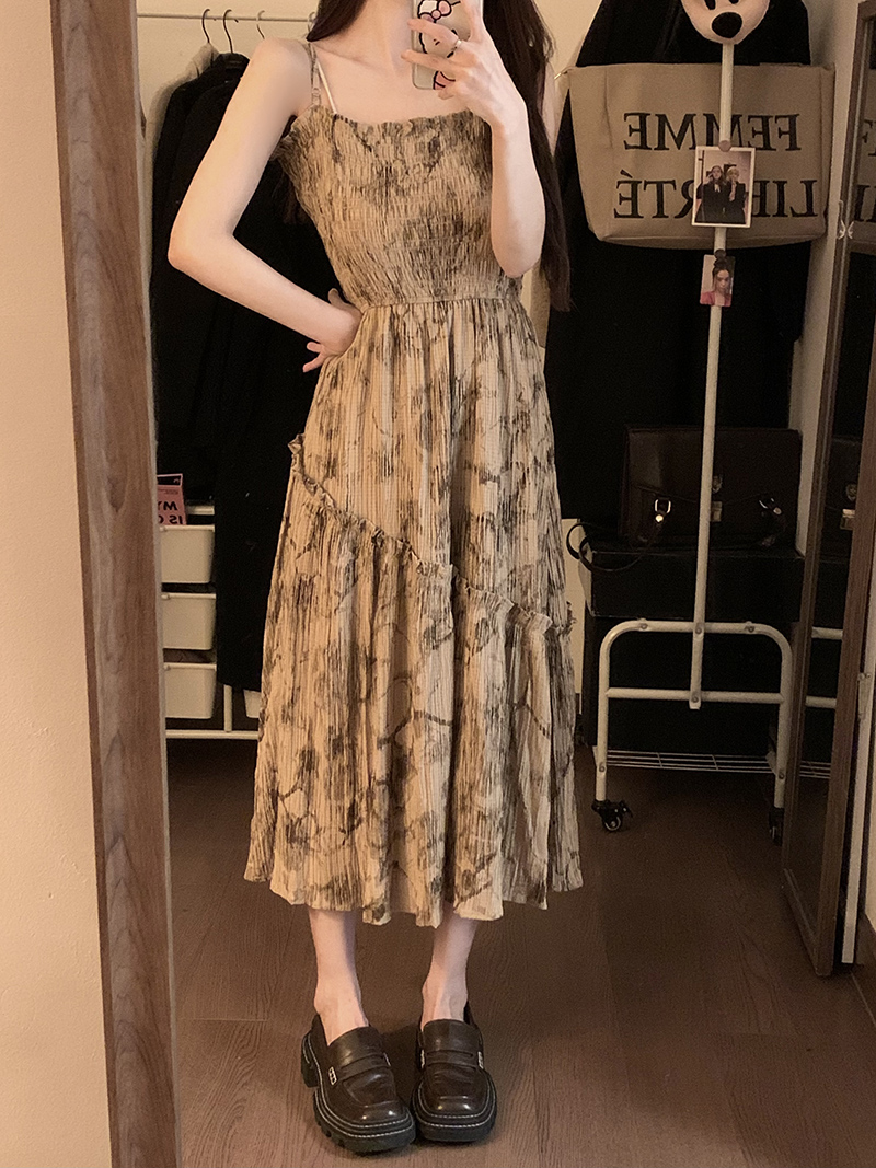 實拍 春季時尚套裝氣質皮衣短外套輕熟吊帶連衣裙兩件套