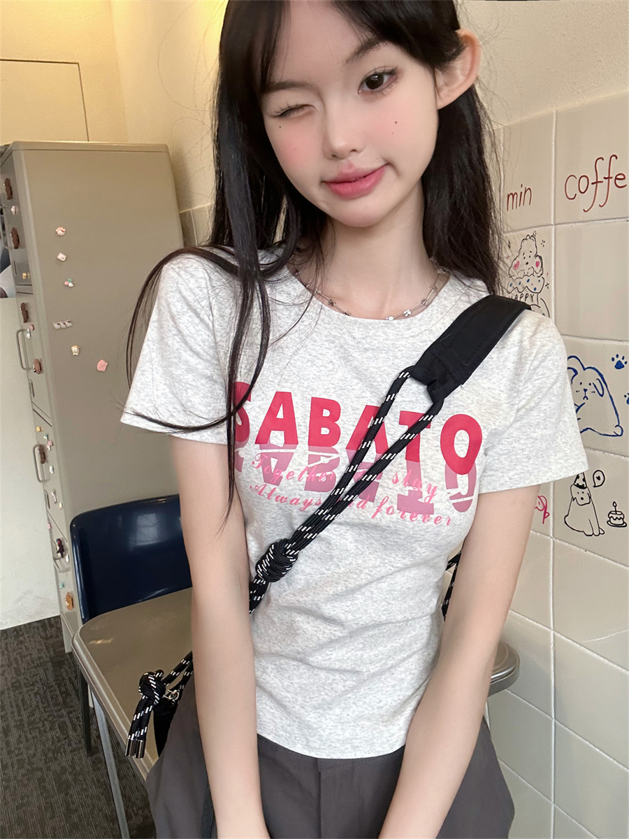 實拍復古港味chic露臍短款上衣純欲甜辣妹短袖t恤女夏
