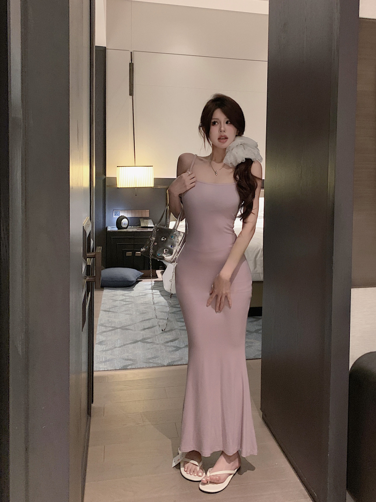 實拍S曲線美 不挑身高的卡戴珊skims吊帶魚尾裙小個子吊帶裙
