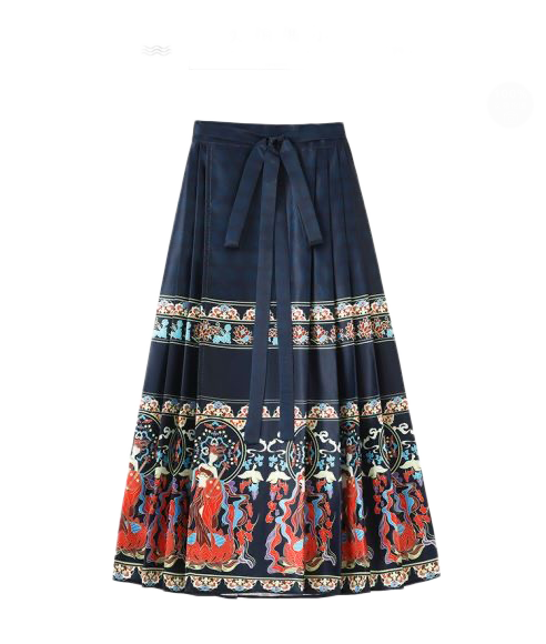 新中式雲肩襯衫改良漢服女春秋2024新款春裝小個子馬面裙三件套