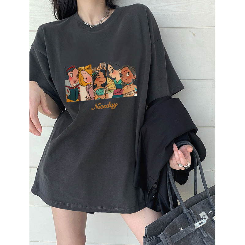 Official picture 200g/combed cotton back collar with seamed edge S-XXXL summer short-sleeved T-shirt for women
