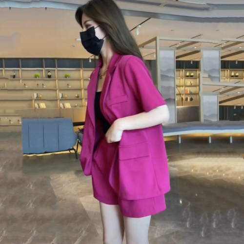西装套装女装夏季韩版宽松气质学院风减龄温柔系职业凉快垂感抗皱