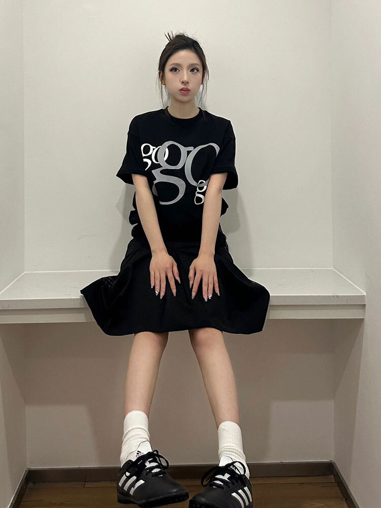 官圖 重磅/精梳純棉 後包領 有縫邊 S-XXXL 夏裝短袖T恤女