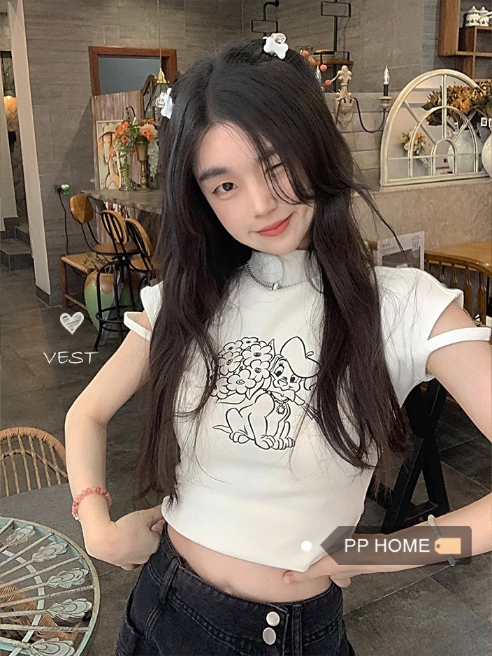 Official photo 92 cotton/8 spandex 40 count 210g pure cotton cool and sweet stand-up collar design short-sleeved T