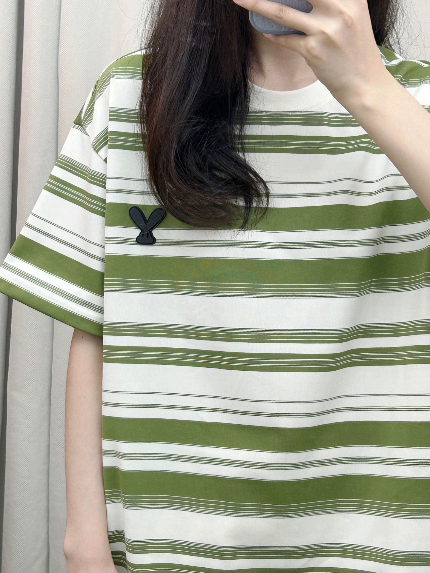 純棉原版色織美式條紋短袖t恤女夏日港風chic上衣