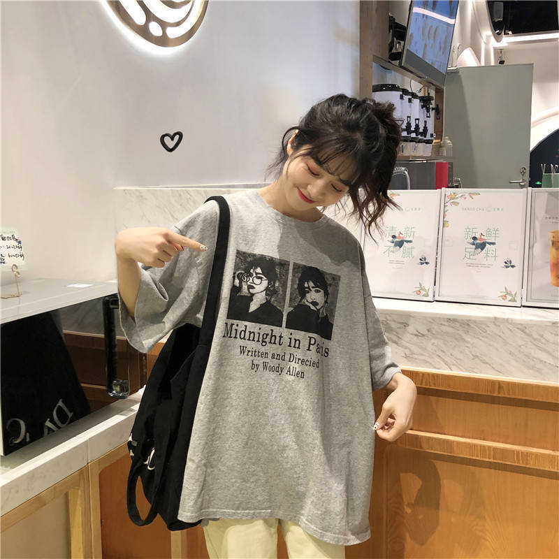短袖t恤學生韓版寬鬆原宿風大碼女裝T恤打底衫上衣