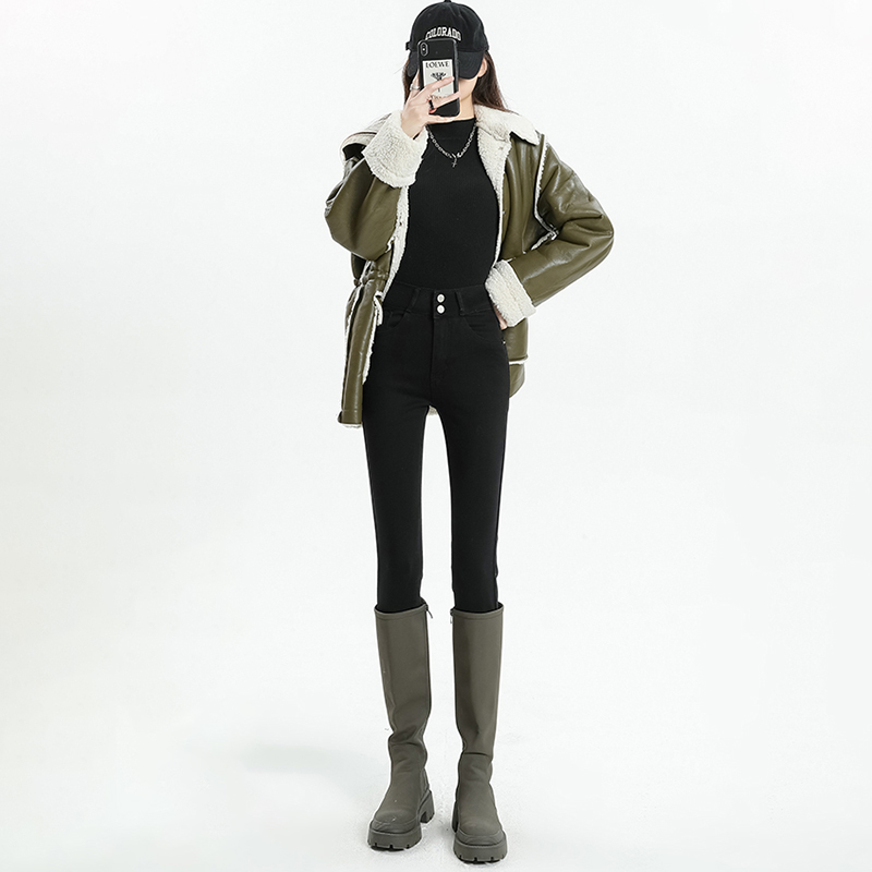 韓版休閒緊身小腳牛仔褲女新款春秋季修身顯瘦小個子鉛筆牛仔褲
