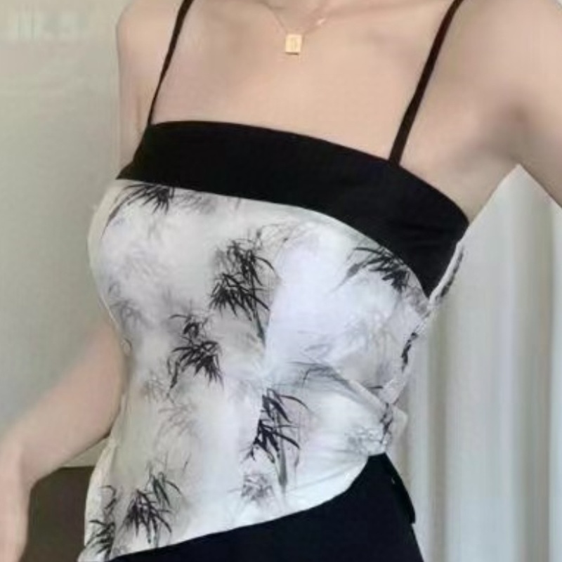 ~新中式國風復古抹胸上衣女夏內搭小吊帶純欲風外穿扎染背