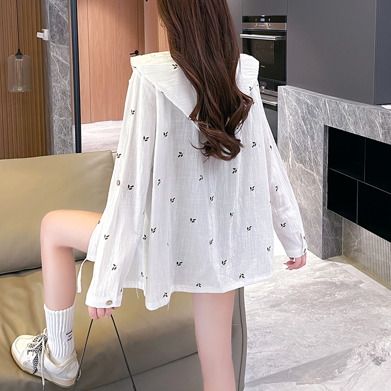 | 實拍 | 夏季寬鬆休閒洋氣百搭薄款開衫防曬服連帽外套女