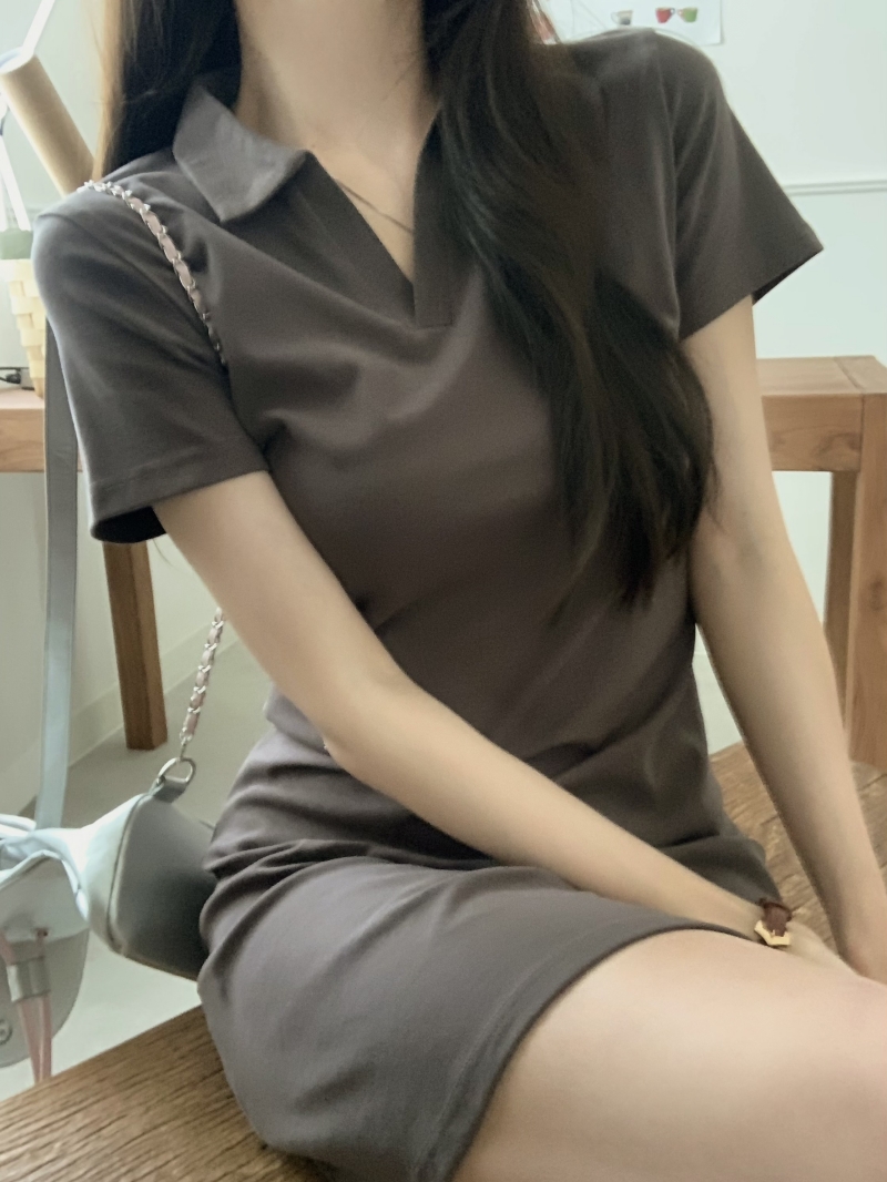 實拍 純棉 2024夏裝新款連衣裙女修身顯瘦小黑裙
