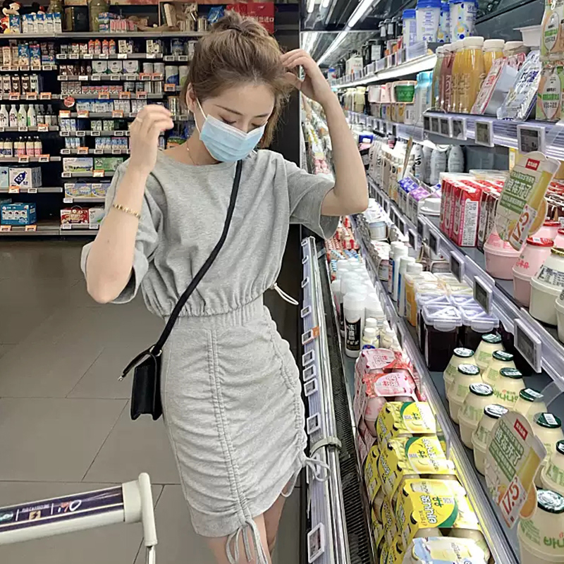 抽繩時尚款運動套裝女2024夏季新款寬鬆洋氣修身氣質短裙兩件套女