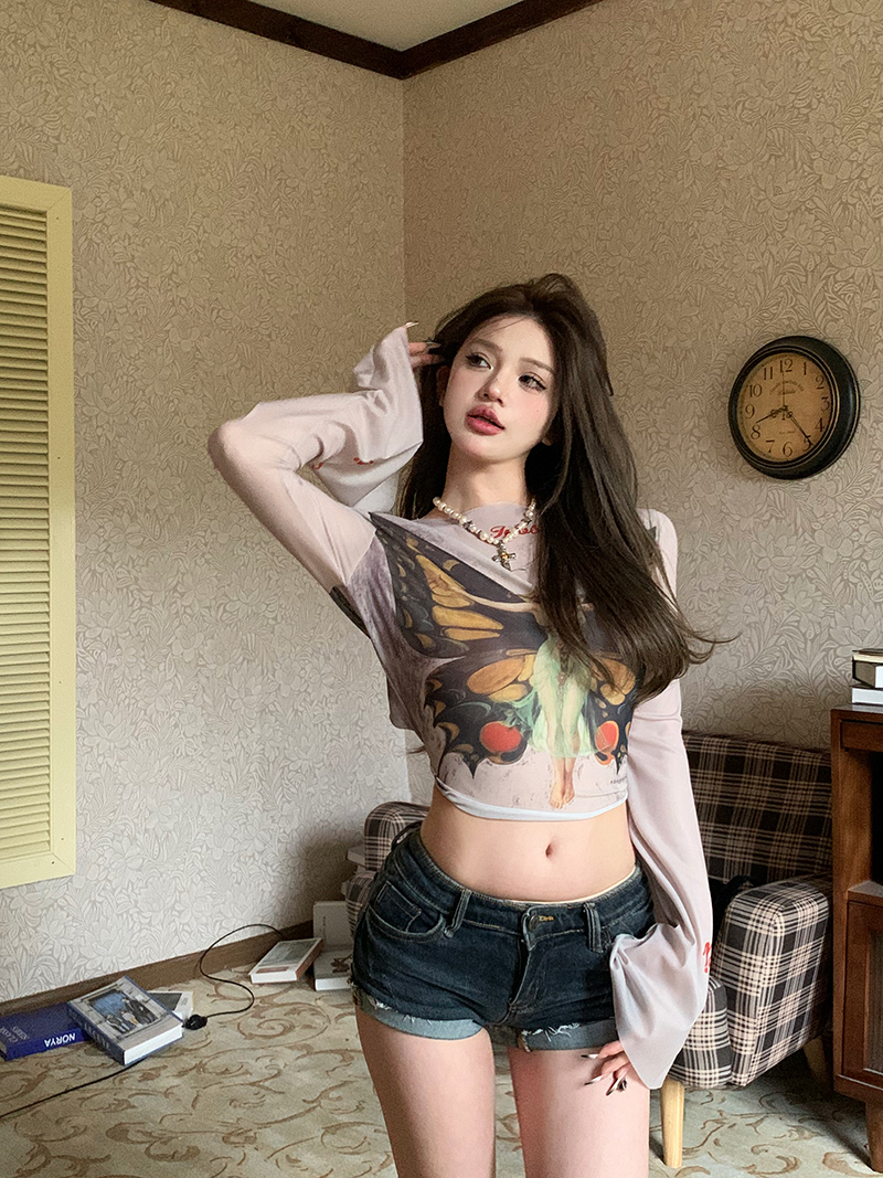 實拍！性感網紗t恤女純欲辣妹綁帶廢土風上衣可兩穿2433
