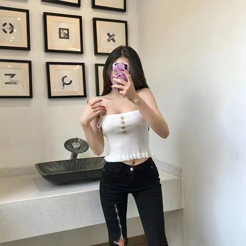 白水女同款吊帶背心女夏外穿短款無袖上衣西裝內搭打底衫