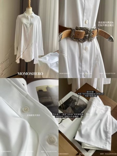 momoshero不失调性的白衬衫情绪补给款 自带比例衬衫裙/腰带