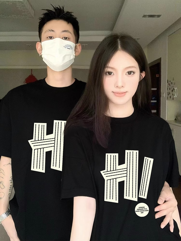 情侶裝短袖T恤男女寬鬆設計慵懶風寬鬆休閒上衣潮