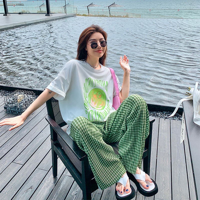 冰絲褲子女夏季薄款2024新款高腰垂感涼涼闊腿寬鬆拖地休閒褲子