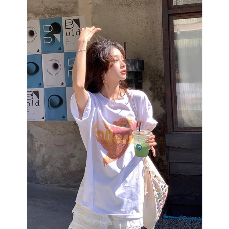 官圖重磅/精梳純棉後包領 有縫邊S-XXXL夏裝短袖T恤女