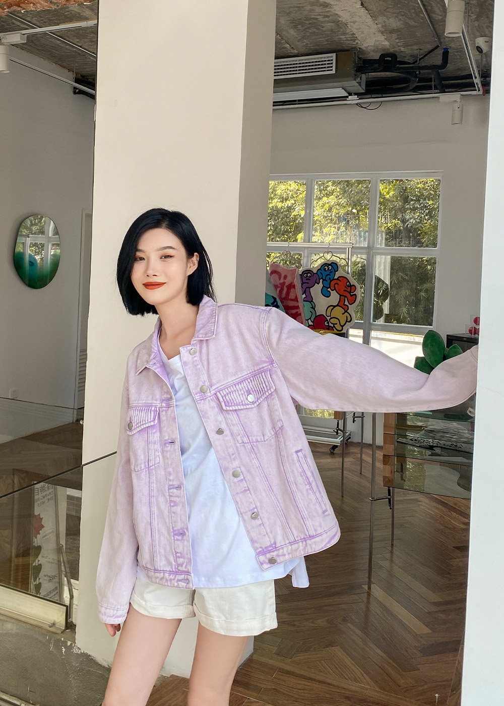 烈兒Lierkiss鋼琴牛仔寬鬆顯瘦外套女春秋設計感休閒長袖上衣