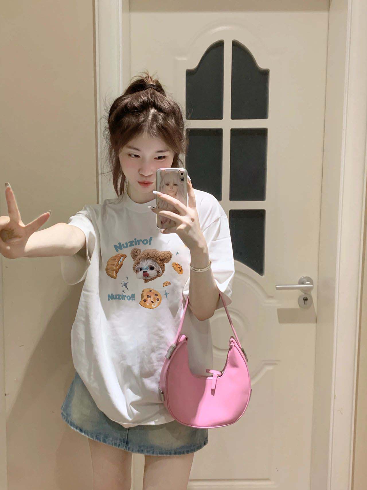 官圖 重磅/精梳純棉 後包領 有縫邊 S-XXXL 夏裝短袖T恤女