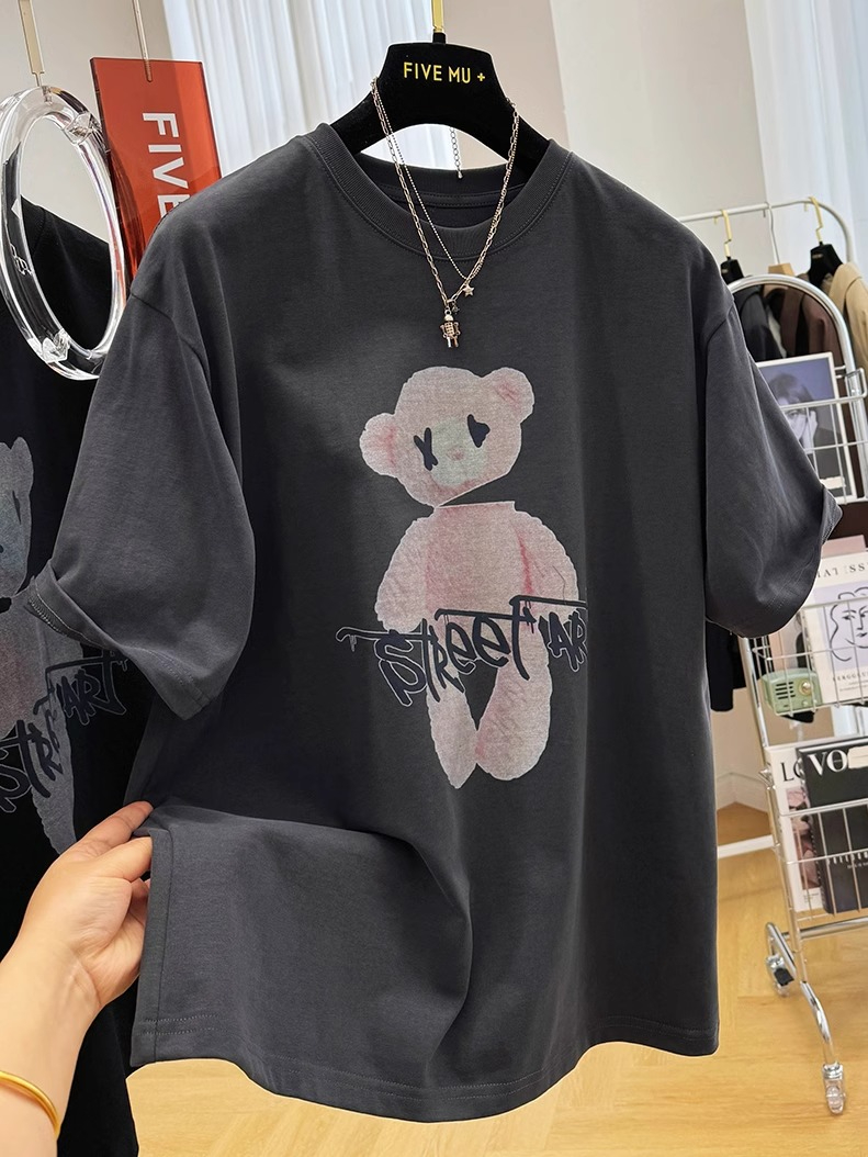 230克/精梳純棉後包領有縫邊S-XXXL夏裝短袖T恤女