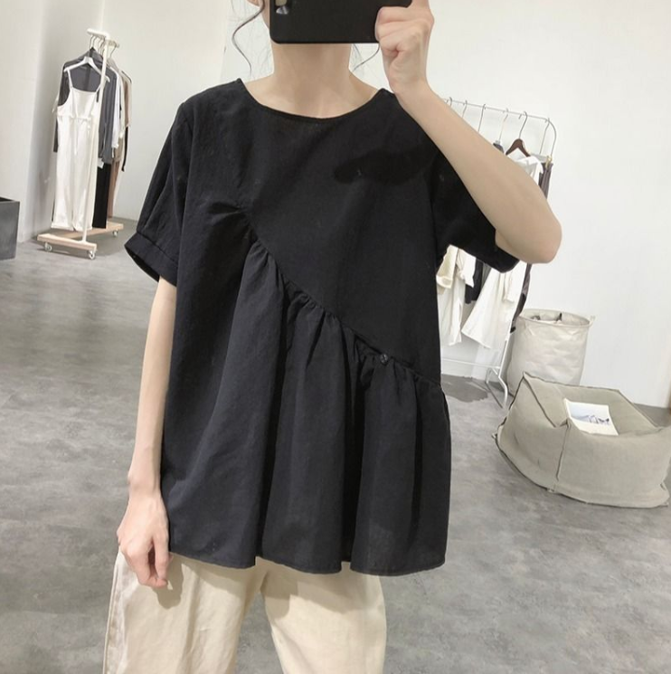 夏裝日本外單韓國東大門棉麻襯衫女裝寬鬆大碼襯衣M-4XL200斤