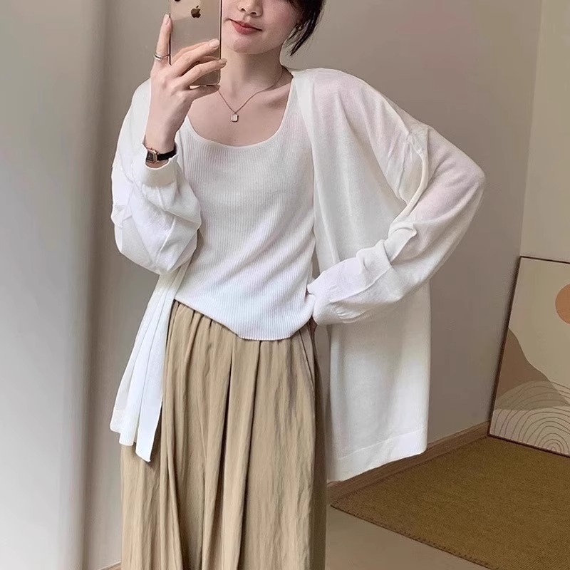 溫柔寬鬆針織開衫外套女年新款早秋慵懶風毛衣外套顯瘦上衣