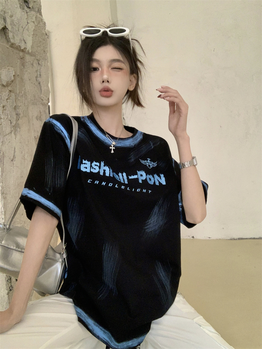 實拍大碼設計感 原chuang黑色中長款體恤上衣男女同款