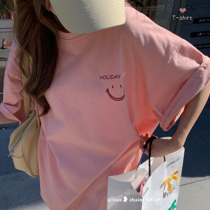 Official picture 200g/combed cotton back collar with seamed S-XXXL summer short-sleeved T-shirt for women