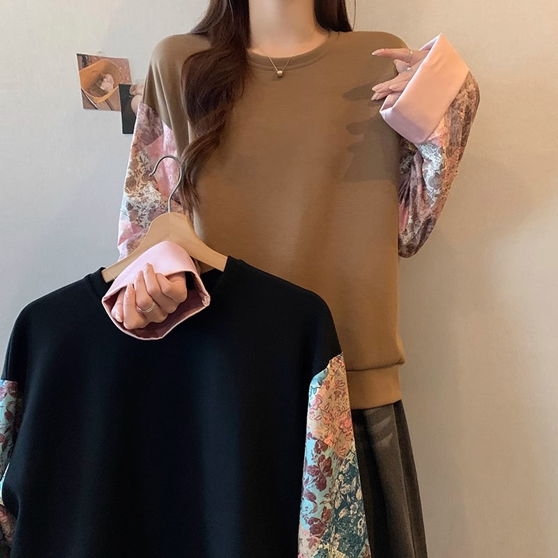 原版做工新中式國風正肩衛衣女春秋款小個子大碼胖mm巨顯瘦上衣