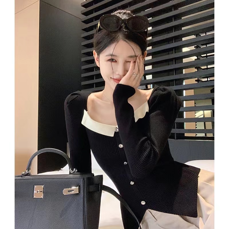 范智喬 早秋針織衫開衫女外搭純欲甜辣毛衣長袖修身內搭短款上衣