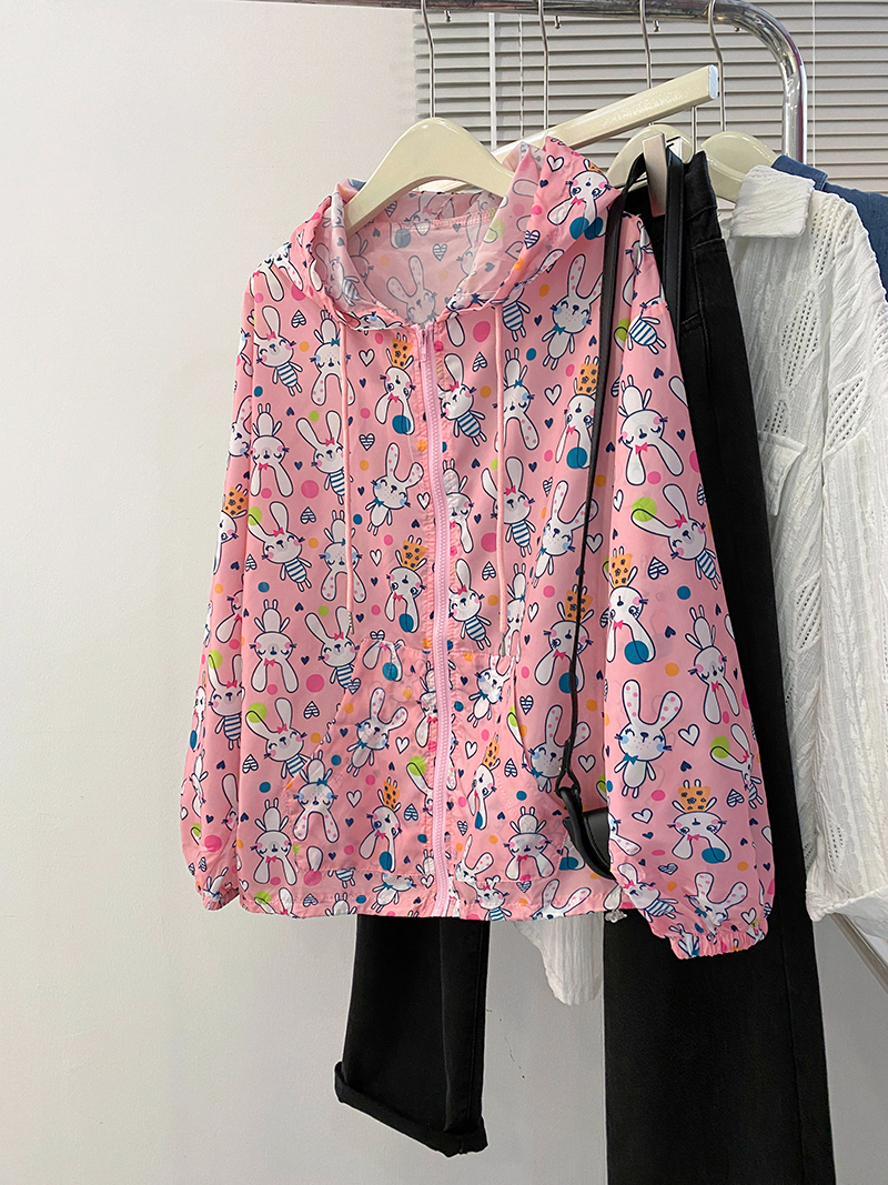 | Real shot | Summer loose, casual, fashionable and versatile thin zipper cardigan sun protection jacket for women