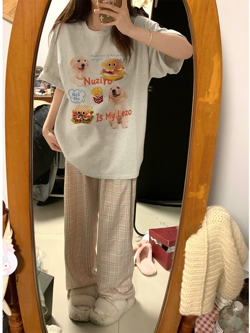 官圖 重磅/精梳純棉 後包領 有縫邊 S-XXXL 夏裝短袖T恤女